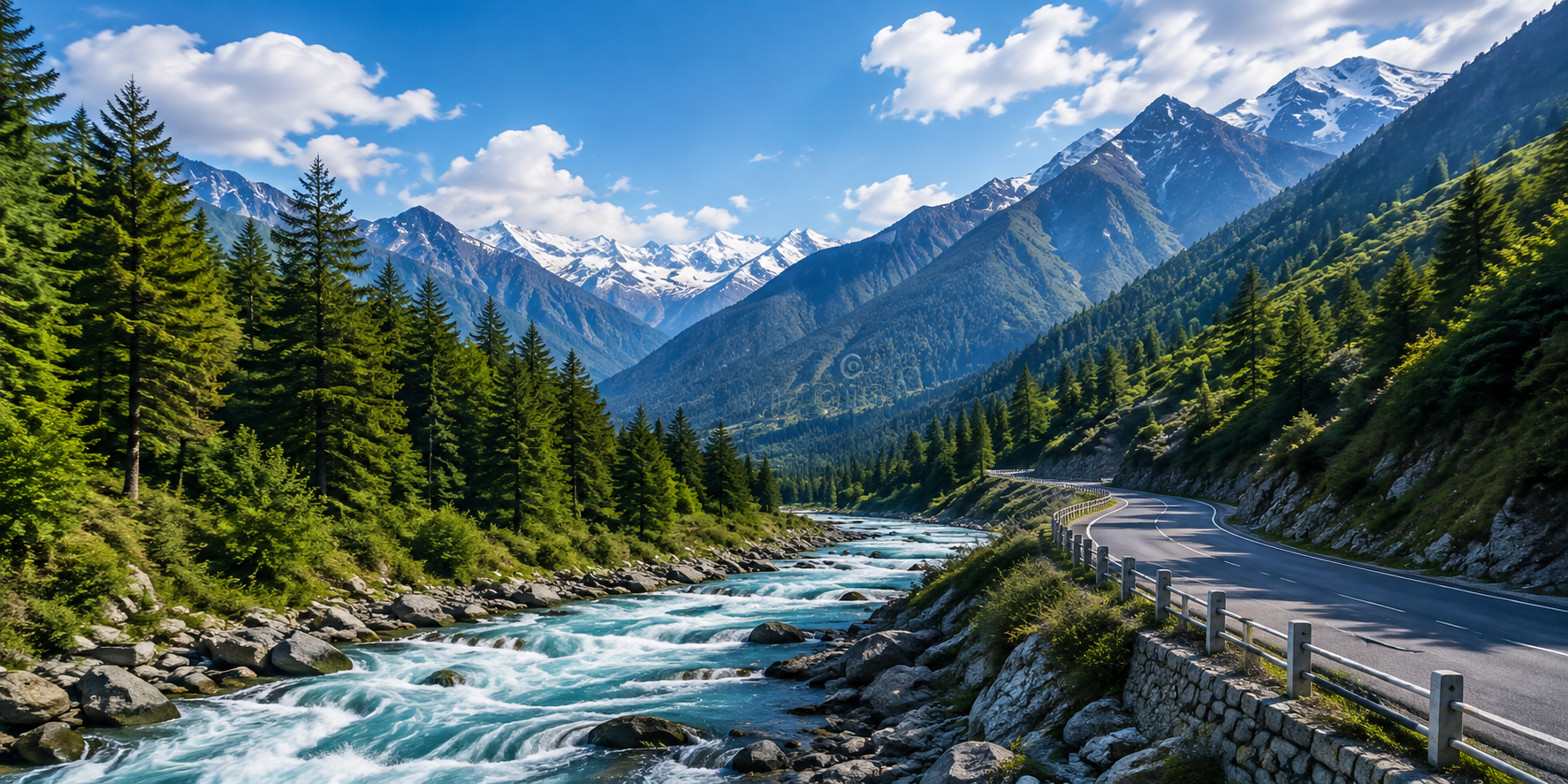 Himachal Pradesh and Kashmir mountain travel landscape